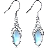 Moonstone Celtic Earring for Women 925 Sterling Silver Celtic Knot Earrings Irish Celtic Knot Dangle Earrings Jewelry Gifts for Women