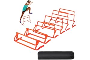 RedSwing 6-Pack Agility Hurdles,4 Height Adjustable Speed Training Hurdles,Portable Speed Training Equipment with Carry Bag, 