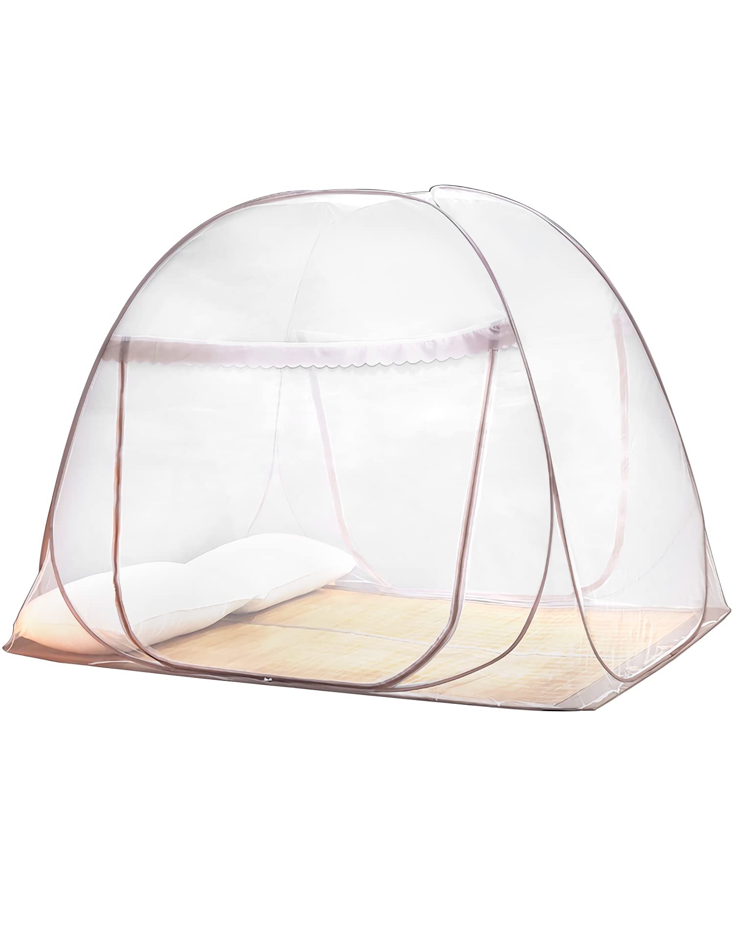 QWORK Mosquito Net For Bed, Pop Up Mosquito Net, Foldable Double Door Mosquito Curtain,150 * 200 * 150cm