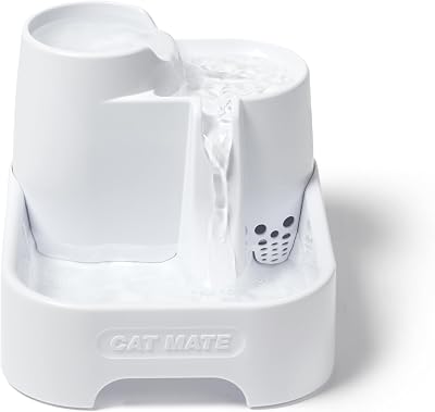 Cat Mate Multi-Level Pet Fountain 2 Litre Quiet Hydration White