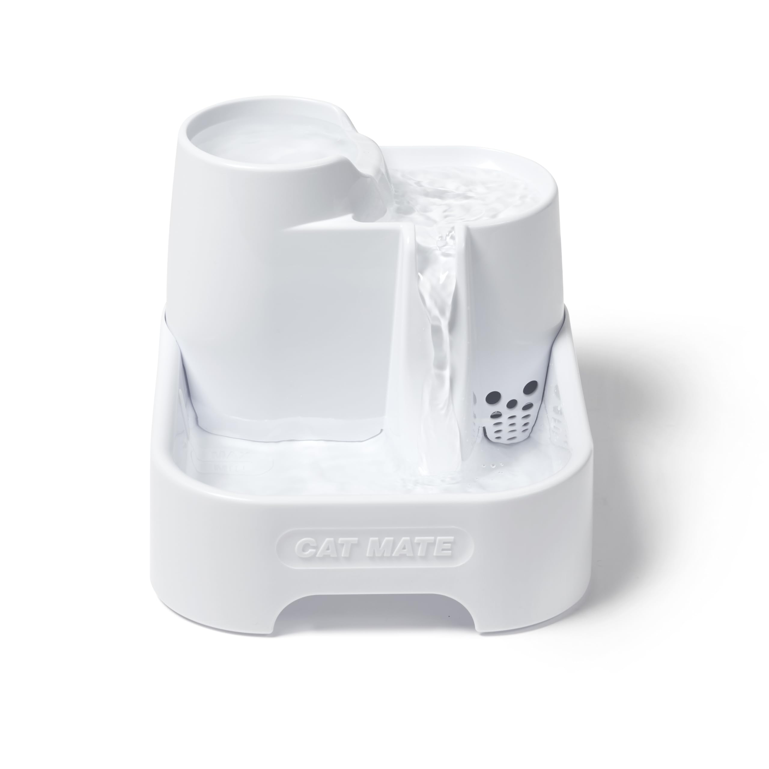 Cat Mate Multi-Level Pet Water Fountain (335) - For Cats & Small Dogs, Quiet and Hygienic Drinking Fountain, 2 Litre Capacity, White
