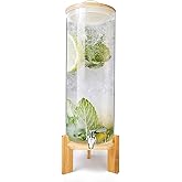 Beverage Dispenser,3.5 Gallon Glass Drink Dispenser with Stand,Stainless Steels Drink Dispenser Spigot,Drink Dispensers for Parties,Beverage Dispenser with Stand for Bars,Restaurants