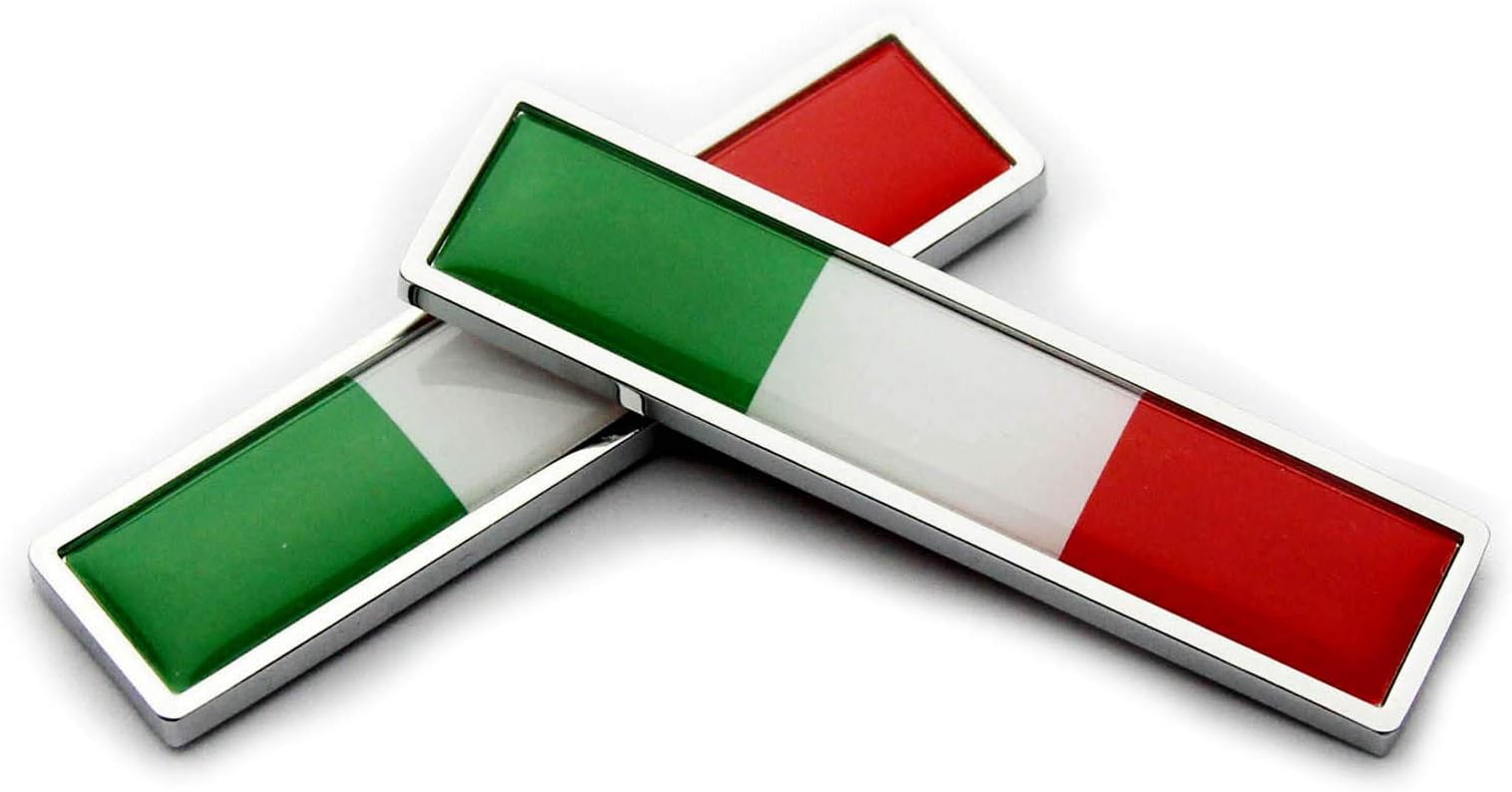 Xuxu521 Metal ( 2pcs ) Italy Italian flag Premium Car Body Side Fender Rear Trunk Emblem Badge Decals