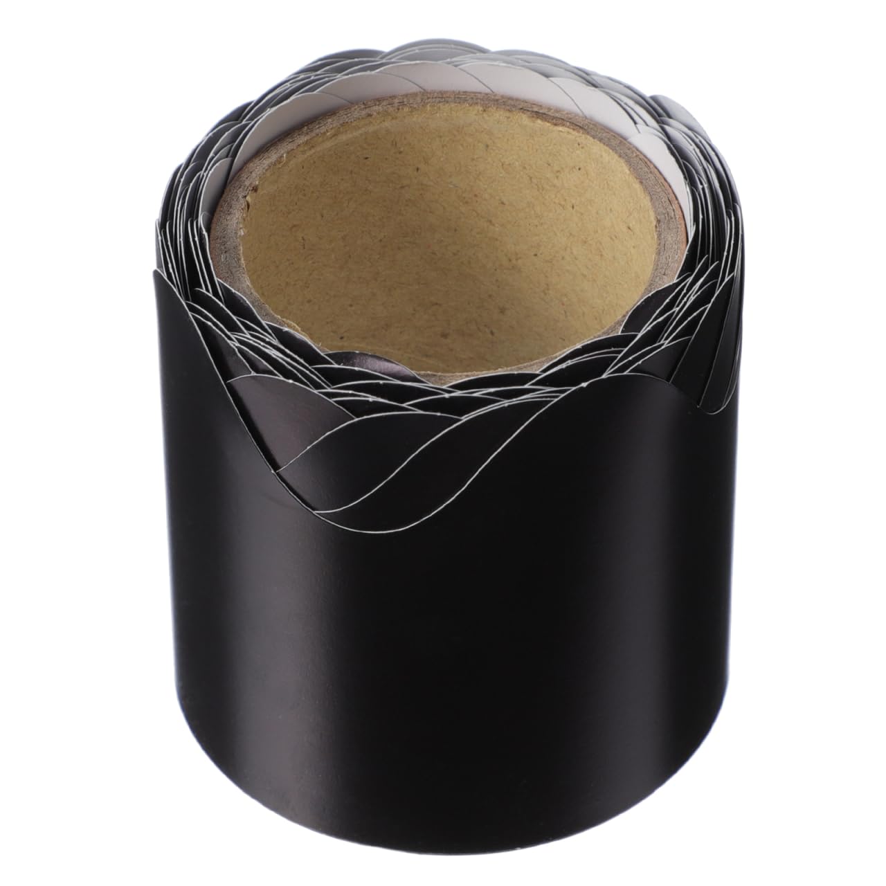 Milisten 5M Black Scalloped Bulletin Board Border - 16.4ft Wavy Trim Roll for Classroom Wall Decor - Thickened Non-Adhesive Paper for Teachers, Homeschool, Lockers & Office Displays