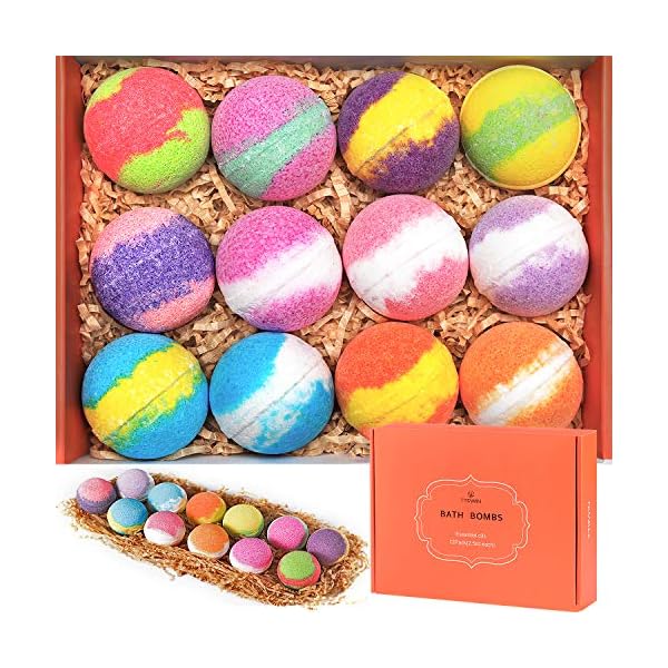 TTRWIN-Bath-Bombs-12-Organic-Natural-Handcrafted-Bubble-Bath-Gift-Set TTRWIN Bath Bombs, 12 Organic & Natural Handcrafted Bubble Bath Gift Set