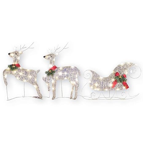 Christmas Sleigh With Reindeer Pusat Hobi