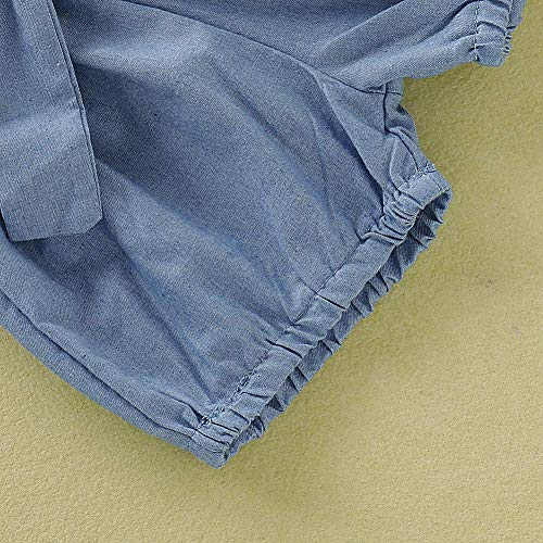 Toddler Baby Girls Floral Straps Tank Top + Ruffle Bowknot Jean Pant Denim Shorts Outfits Clothes Set (Floral Denim, 2-3 Years) - Thumbnail 6
