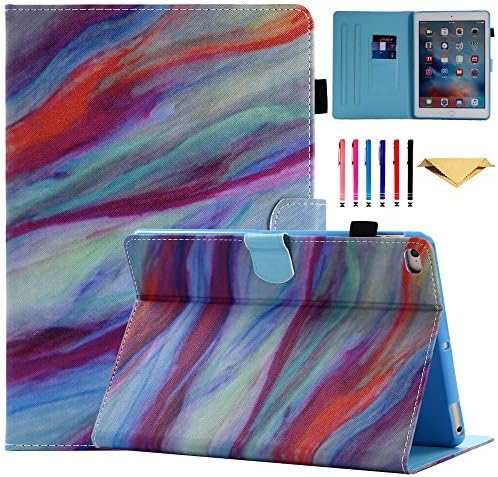 New iPad 9.7 Inch 2017 / iPad Air 2 / iPad Air Case - Monstek Auto Wake / Sleep Multi-Angle Viewing Smart Stand Wallet Protective Case Cover for iPad 9.7 Inch 2017,iPad Air 1 2,Colorful Marble