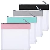 HJZHII 4 Pcs Clear Coin Purse, Mini Makeup Bag Money Saving Binder Small Zipper Pouch Cash Money Pouch Waterproof Change Pocket Travel Pouches Check Wallet with Zipper for Lipstick Key Transparent