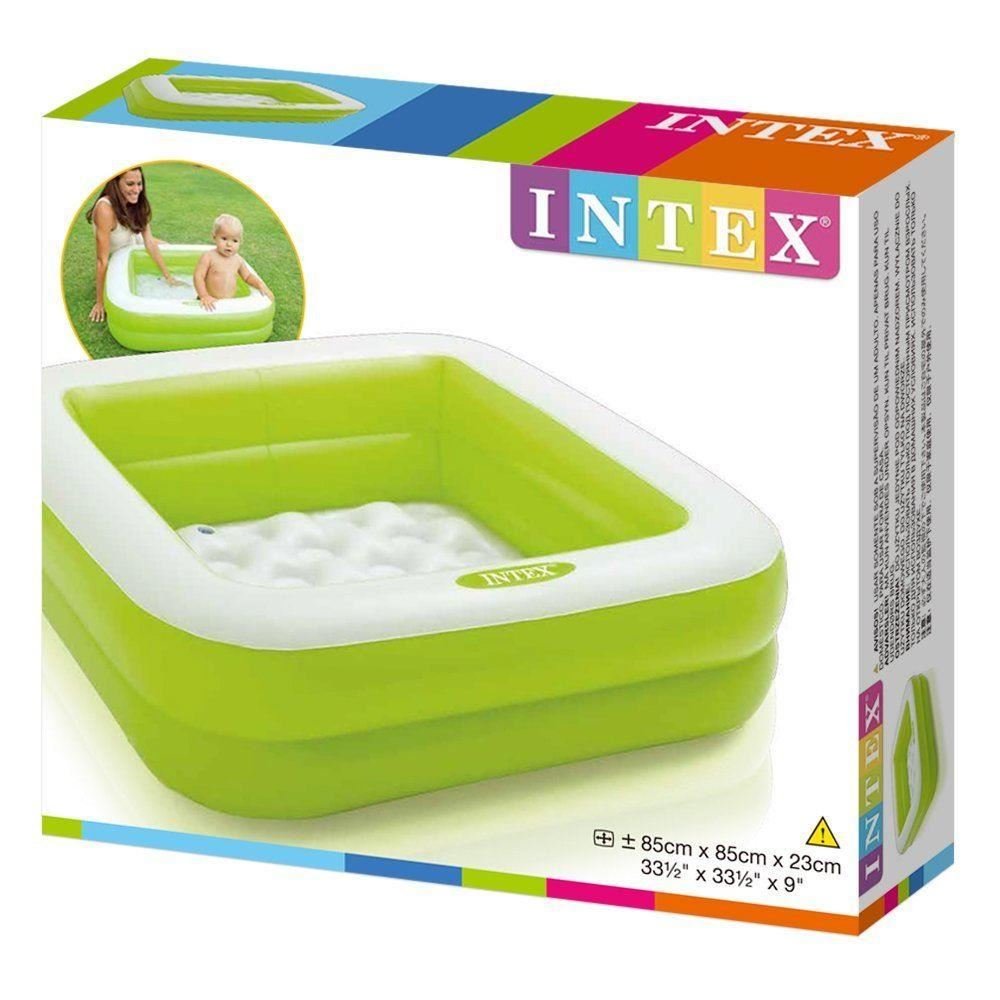 Intex Kids Play Box Inflatable Swimming Pool (Green), 85cm x 85cm x 23cm