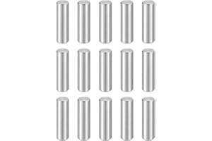 HARFINGTON 15pcs Dowel Pins M5(5mm) x 22mm 304 Stainless Steel Cylindrical Shelf Support Peg Pin Rod Fasten Elements for Metal Devices Wood Furniture DIY Installation, Silver