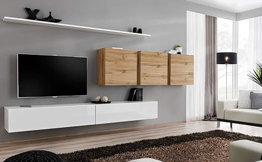 All4all Wohnwand Hochglanz Tv Board Anbauwand Schrankwand Fernsehwand Wohnzimmerset Lowboard Kleine Wohnwand Sw 7 Weiss Wotan Olimpo Amazon De Kuche Haushalt
