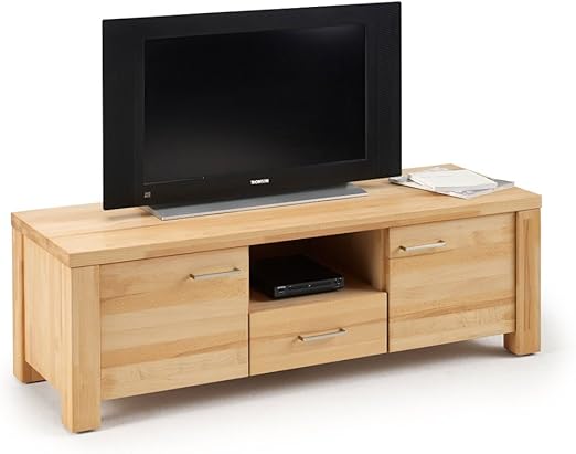 Tv Lowboard Kernbuche Massiv Tv Bank Sideboard Tv Board Fernsehtisch 146cm Amazon De Kuche Haushalt