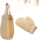 Beaupretty 2pcs Back Rub Shower Gloves Bath Gloves Exfoliating Hanging Towel view 9