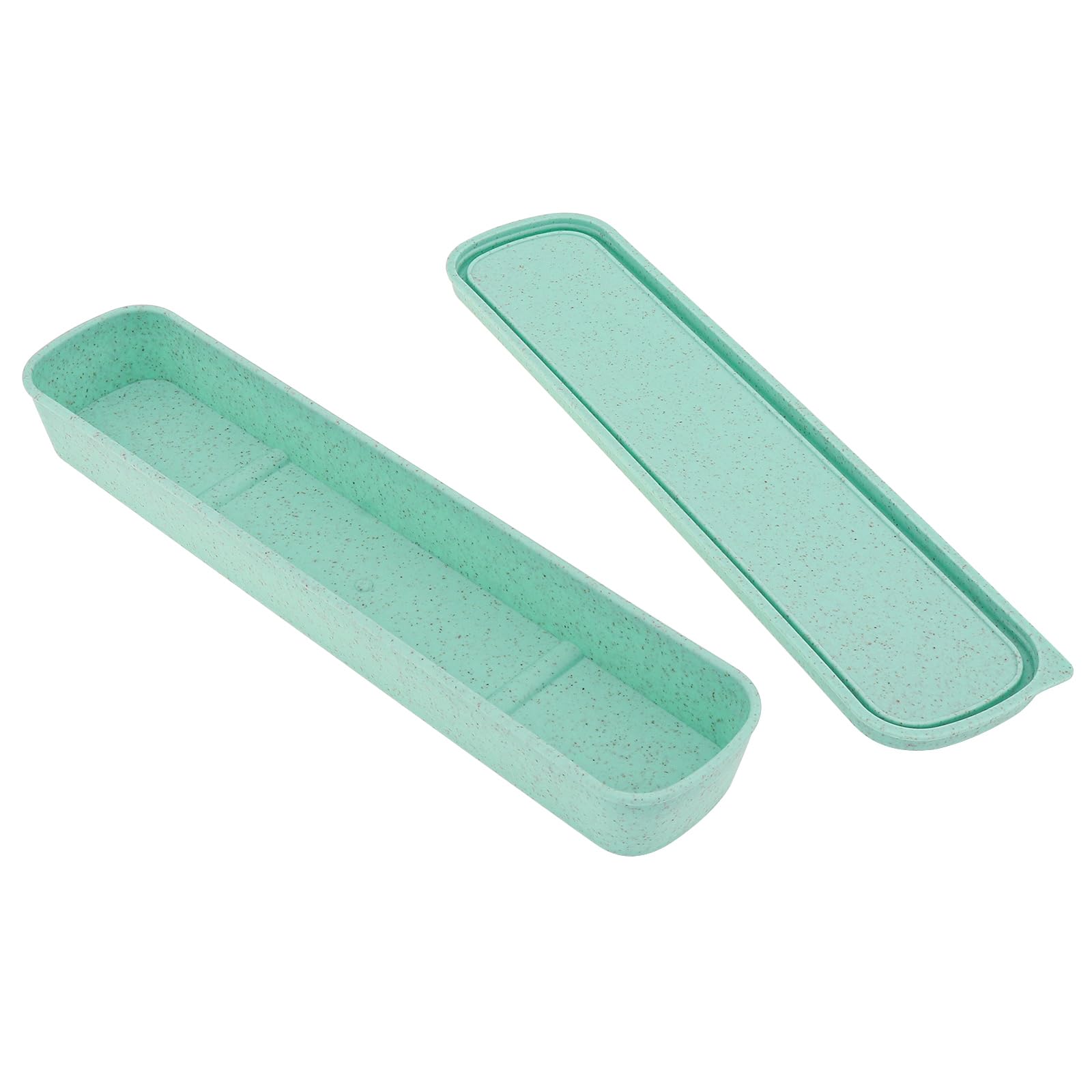 Photo 1 of OriGlam 1pcs Portable Flatware Box Travel Tableware Storage Case Box, Utensil Case Flatware Storage Box for Cutlery Kit, 9.84 x 2.40 inch (Green)