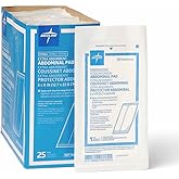 Medline Pad Abdominal, 5 Inch x 9 Inch, 25 Count
