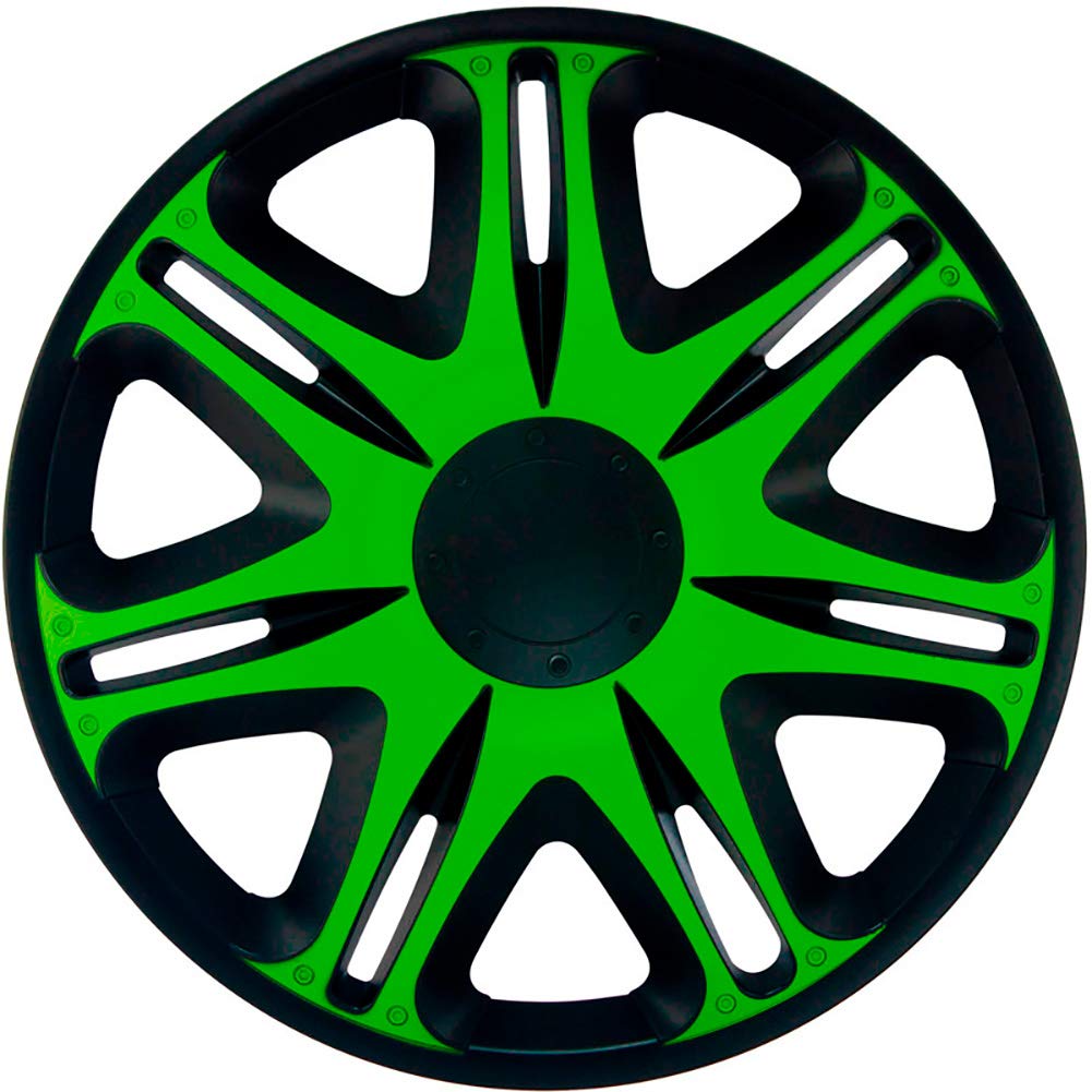 J-Tec Set of 4 wheel covers Nascar 15-inch black/green — image 1
