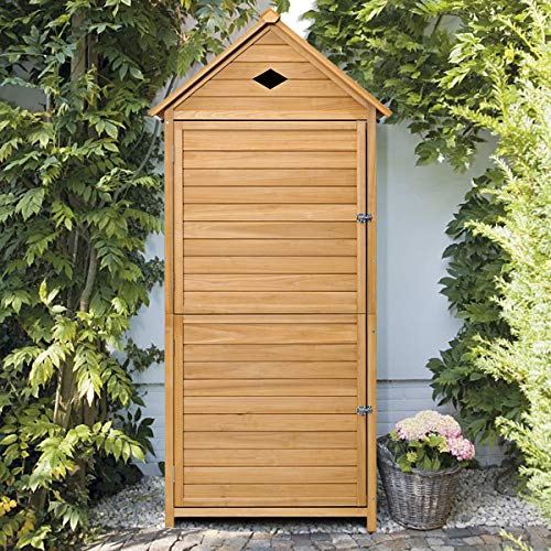 Goplus Outdoor Storage Shed Yard Locker Storage Hutch Wooden Arrow Shed