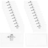JIEYAO 20 Pcs Pin Style Name Badge Holders, Clear Plastic ID Tag Holder with Safety Pin and Clip Horizontal Name Tags with 20 Inserts for Conference Seminar Event Meeting