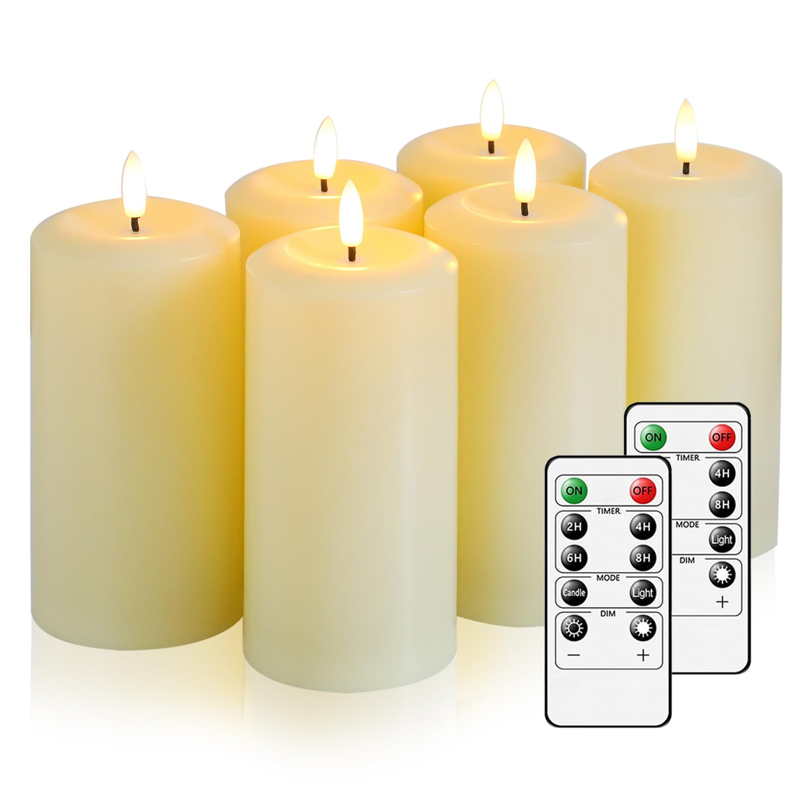 Photo 1 of ***MISSING PARTS***
Hinabichan Flameless Candles Battery Operated with Remote and 2/4/6/8 H Timer, 6pcs Flickering Fake Electric Candles for Festival Home Party Decor (D3 x H 6") (Ivory)