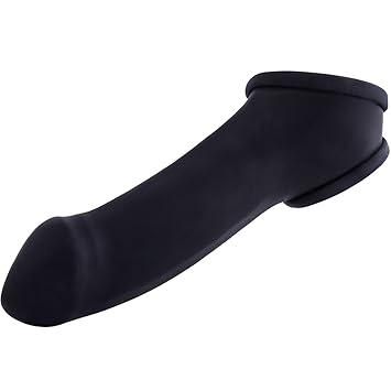 TOYLIE Latex Penishülle Erik Schaftlänge: 13cm schwarz - Penis-Sleeve mit 4,5 cm Hodenring und ausgeprägter Eichel