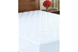 CGK UNLIMITED Quilted Fitted Mattress Pad Queen Size - Elastic Fitted Mattress Topper Protector & Cover - Breathable, Soft, Low Profile Top Cover with 8-16 Inch Deep Pockets - Easy-Fit & Machine Washable - White