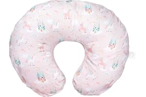 Boppy Nursing Pillow Cover, Pink Unicorns and Castles, Cotton Blend, Fits the Original Support for Breastfeeding, Bottle Feeding and Bonding, Cover Only, Sold Separately