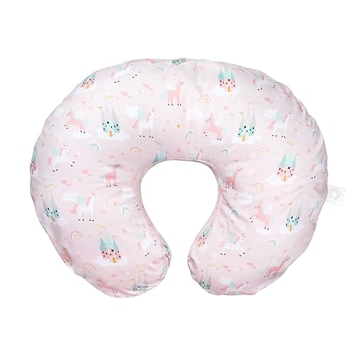 Boppy Nursing Pillow Cover, Pink Unicorns and Castles, Cotton