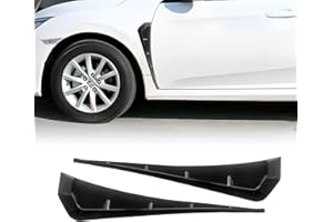 BSAMZO 2Pcs Car Fender Side Vents Air Inlet Grille Spoiler Trim Cover ABS Fender Decorative Stickers, Auto Exterior Accessories Universal (Black)
