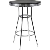 Winsome Wood Summit Dining, Black, Pub Table | Sturdy &amp; Stylish Round Pub Table for Kitchen or Dining Room, Classic Home Decor Furniture