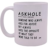 Rogue River Tactical Sarcastic Funny Coffee Mug Askhole Novelty Cup Great Gift Idea For Employee Boss Coworker