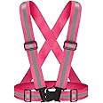 Fepdiu High Visibility Reflective Vest Safety Vest Running Reflective Gear Adjustable Reflective Vest for Walking,Jogging,Hiking,Night Cycling