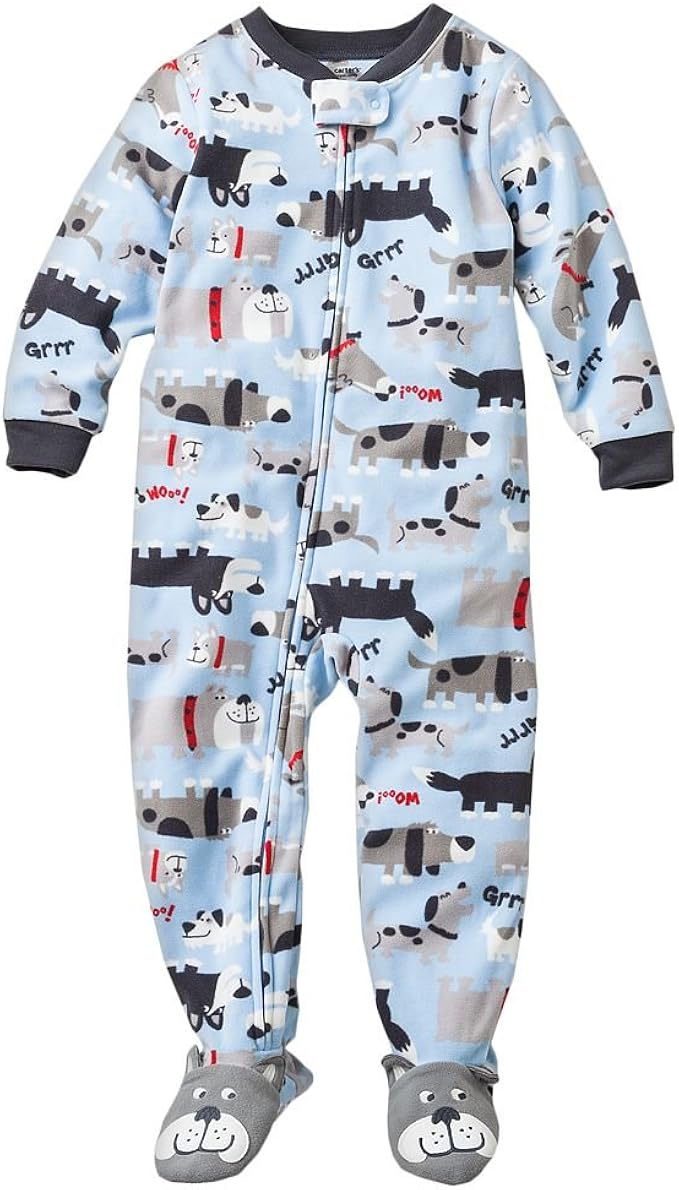 Carter's Baby Boys Micro Fleece "Puppy Dogs" Footed Blanket