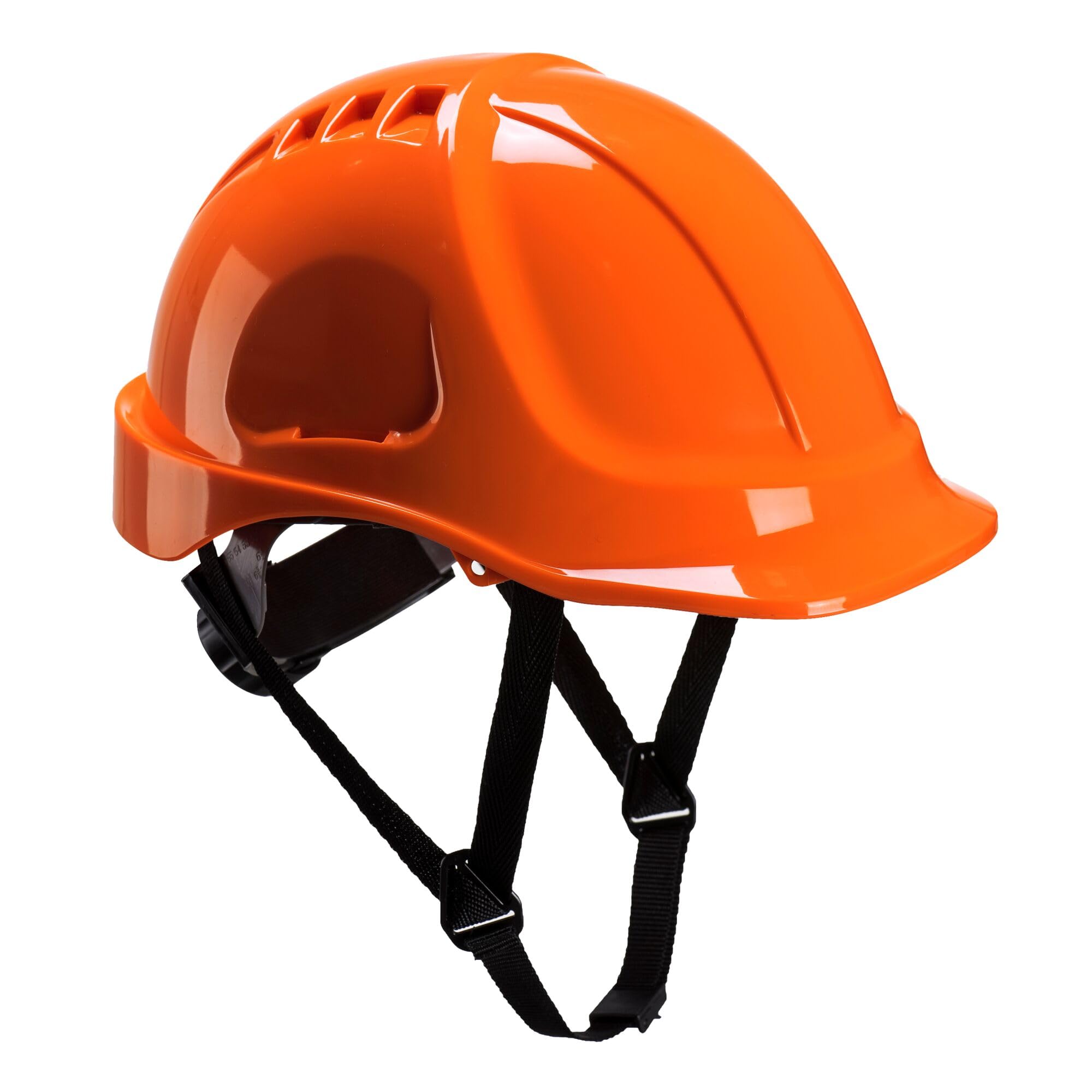 Portwest PS54 Endurance Plus Safety Hard Hat Unvented Helmet ABS Shell Electrical Insulation 6-Point Suspension Adjustable Fit Chin Strap Lateral Deformation CE Certified, Orange