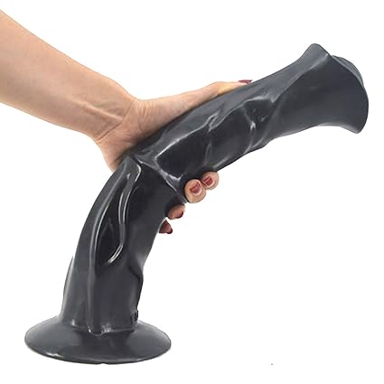 Tier Riesige Pferd Dildo Leistungsstarke Sucker Rib Sex Spielzeug Paar Sex Liefert Masturbation PVC 35 Cm,Black