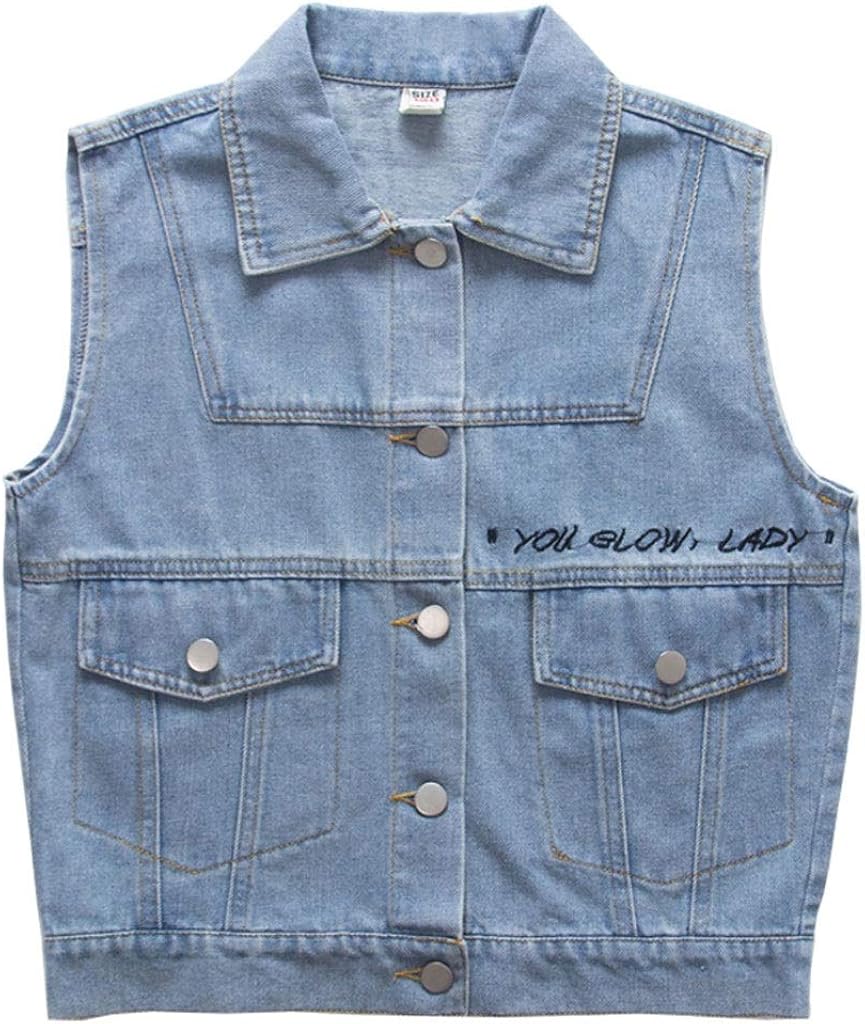 Simple Fashion Girls Outdoor Denim Vest，Unisex Kids' Casual Sleeveless