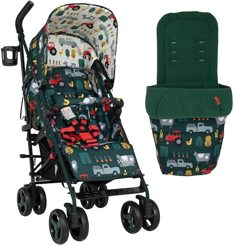 Cosatto Supa 3 Pushchair with Footmuff Lightweight Stroller Birth to 25kg
