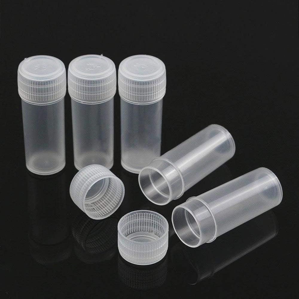 Jofeel 20Pcs 5g Capacity Plastic Sample Bottle 5ML Small Empty Transparent Container For Capsule Medical Powder Storage
