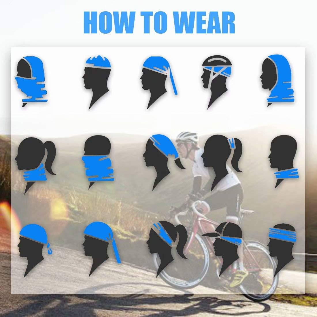 4 Pack Unisex Sun UV Protection Face Bandana Neck Gaiter, Reusable Washable Cloth Fabric Tube Scarf, Motorcycle Hiking Cycling Running Breathable Balaclava Headwear for Men Women-1 at  Men’s Clothing store