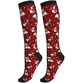 thmnj Compression Socks Women Knee High Support Circulation Stockings for Running Cycling Flying