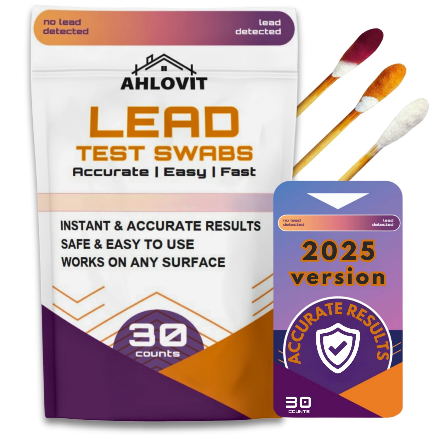 Photo 1 of [30 pcs] Lead Test Kit – Fast & Accurate Lead Paint Test Kit for Home – Lead Test Swab for Dishes, Ceramics and Any Surface – Quick and Easy Lead Test Swabs – Instant and Reliable Results