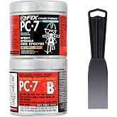 PC Products PC-7 Epoxy Adhesive Paste Kit with Applicator, Two-Part Heavy Duty, 1/2 lb in Two Cans, Charcoal Gray