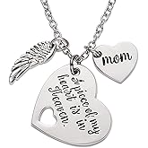 Memorial Necklace A Piece of My Heart is in Heaven Memorial Dad Mom Necklace Loss of Father Gift