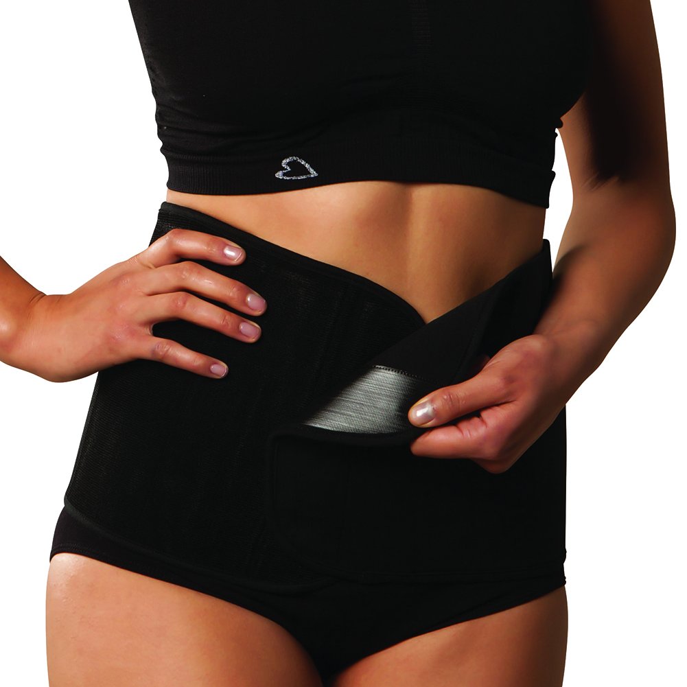 Carriwell Adjustable Organic Cotton Belly Binder (Small/Medium, Black)