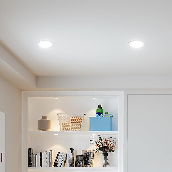 AMICO 12 PACK 4 INCH 5CCT ULTRA-THIN LED RECESSED DIMMABLE CAN/CEILING LIGHT WITH JUNCTION BOX, 2700K/3000K/3500K/4000K/5000K SELECTABLE, 11W EQV 70W, 800LM HIGH BRIGHTNESS WAFER DOWNLIGHT – ETL&FCC