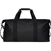 RAINS Hilo Weekend Bag Large - Black Waterproof Travel Duffel for Men and Women - Duffle with Coated Zip, Compression Straps, Adjustable Strap