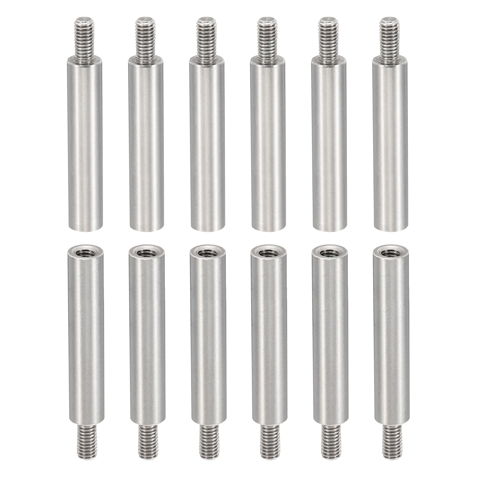 PATIKIL 12pcs M3 Standoffs, M3 28+6mm Spacer Standoffs Steel Threaded Standoffs Screws Kit 3mm ID 5mm OD Metric Male Female Thread Adapters for Circuit Board PCB RC Drones Motherboard