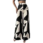 SweatyRocks Women's Wide Leg Palazzo Pants Dressy Casual High Waisted Long Trousers