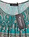 Vinmatto Women's Scoop Neck Pleated Blouse Top Tunic Shirt(XL,Multi Green Blue)