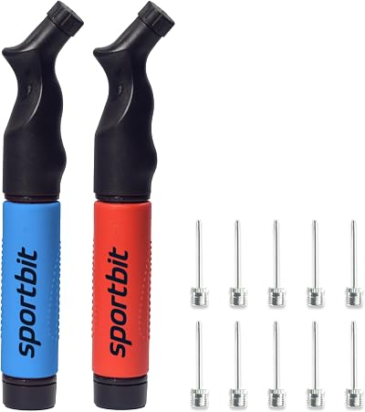 SPORTBIT Ball Pump Duopack Red & Blue Push Pull Inflating System 5 Needles